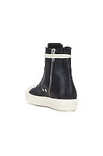 Rick Owens High Sneaker In Black &amp; Milk in Black & Milk, view 3, click to view large image.