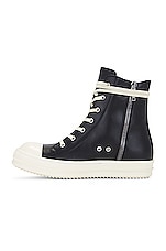 Rick Owens High Sneaker In Black &amp; Milk in Black & Milk, view 5, click to view large image.