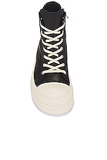 Rick Owens Mega Bumper Ramone Sneaker in Black, Milk, & Milk, view 4, click to view large image.
