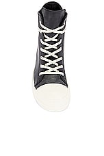 Rick Owens Ramone Sneaker in Black & Milk, view 4, click to view large image.
