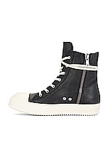 Rick Owens Ramone Sneaker in Black & Milk, view 5, click to view large image.
