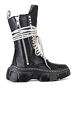 Rick Owens x Dr. Martens 1918 DMXL Calf Length Boot in Black, view 1, click to view large image.