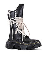 Rick Owens x Dr. Martens 1918 DMXL Calf Length Boot in Black, view 2, click to view large image.