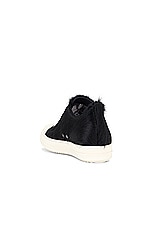 Rick Owens Ramone Low Sneaker in Black & Milk, view 3, click to view large image.