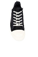 Rick Owens Ramone Low Sneaker in Black & Milk, view 4, click to view large image.
