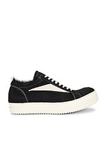 Rick Owens Vintage Sneaker in Black & Milk, view 1, click to view large image.