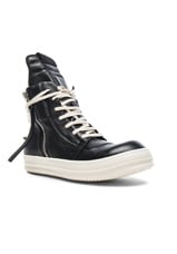 Rick Owens Cyclops Geobasket Sneakers in Black & White | FWRD