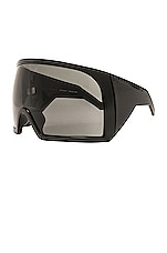 Rick Owens Kriester Sunglasses in Black, view 2, click to view large image.