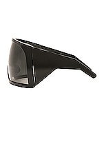 Rick Owens Kriester Sunglasses in Black, view 3, click to view large image.