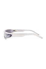 Rick Owens Fog Sunglasses in Silver & Silver, view 3, click to view large image.
