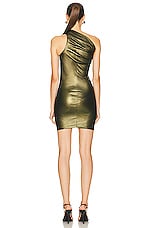 Rick Owens Athena Mini Dress In Metallic Acid in Metallic Acid, view 4, click to view large image.