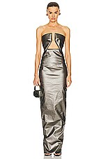 Rick Owens Prong Gown in Gunmetal, view 1, click to view large image.