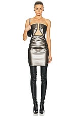 Rick Owens Prong Mini Dress in Gunmetal, view 1, click to view large image.