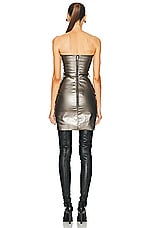 Rick Owens Prong Mini Dress in Gunmetal, view 3, click to view large image.