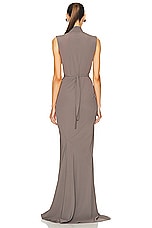 Rick Owens Long Wrap Gown in Dust, view 4, click to view large image.