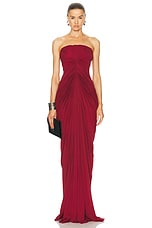 Rick Owens Radiance Bustier Gown in Cherry, view 1, click to view large image.