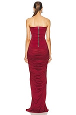 Rick Owens Radiance Bustier Gown in Cherry, view 3, click to view large image.