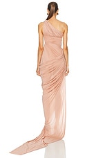Rick Owens Lido Draped Gown in Dark Pink, view 4, click to view large image.