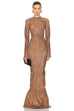 Rick Owens Edfu Al Gown in Henna Brown, view 1, click to view large image.