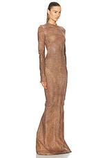 Rick Owens Edfu Al Gown in Henna Brown, view 2, click to view large image.