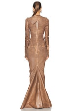 Rick Owens Edfu Al Gown in Henna Brown, view 3, click to view large image.