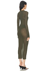 Rick Owens Abito Long Sleeve Dress in Forest, view 3, click to view large image.