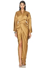 Rick Owens Wrap Gown in Honey, view 1, click to view large image.