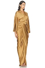 Rick Owens Wrap Gown in Honey, view 2, click to view large image.