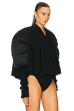Rick Owens Cropped Jacket in Black, view 2, click to view large image.