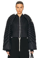 Rick Owens X Moncler Radiance Convertible Jacket in Black, view 2, click to view large image.