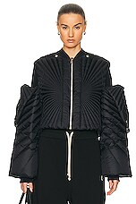 Rick Owens X Moncler Radiance Convertible Jacket in Black, view 3, click to view large image.