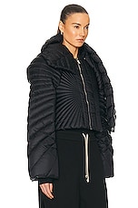 Rick Owens X Moncler Radiance Convertible Jacket in Black, view 4, click to view large image.