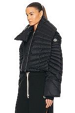 Rick Owens X Moncler Radiance Convertible Jacket in Black, view 5, click to view large image.