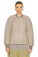 Rick Owens X Moncler Radiance Flight Jacket in Dirt, view 2, click to view large image.