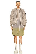 Rick Owens X Moncler Radiance Flight Jacket in Dirt, view 6, click to view large image.