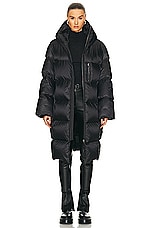 Rick Owens X Moncler Gimp Coat in Black, view 1, click to view large image.