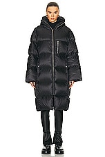Rick Owens X Moncler Gimp Coat in Black, view 2, click to view large image.