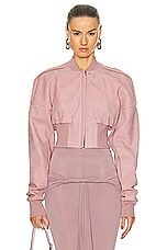 Rick Owens Collage Bomber in Dusty Pink, view 1, click to view large image.