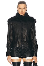 Rick Owens Leather Jacket in Black, view 1, click to view large image.