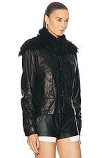 Rick Owens Leather Jacket in Black, view 2, click to view large image.