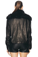 Rick Owens Leather Jacket in Black, view 3, click to view large image.