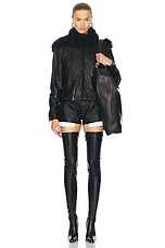 Rick Owens Leather Jacket in Black, view 4, click to view large image.