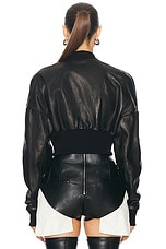 Rick Owens Cropped Flight Jacket in Black, view 3, click to view large image.