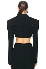 Rick Owens Cropped Blazer in Black, view 4, click to view large image.