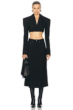 Rick Owens Cropped Blazer in Black, view 5, click to view large image.