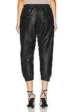 Rick Owens Cropped Track Pant in Black, view 3, click to view large image.
