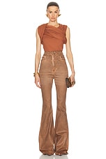 Rick Owens Bolan Bootcut Pant in Henna Brown, view 4, click to view large image.