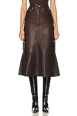 Rick Owens Godet Skirt in Brown, view 1, click to view large image.