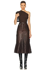 Rick Owens Godet Skirt in Brown, view 4, click to view large image.