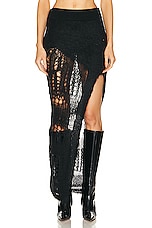 Rick Owens Spider Ziggy Skirt in Black, view 1, click to view large image.